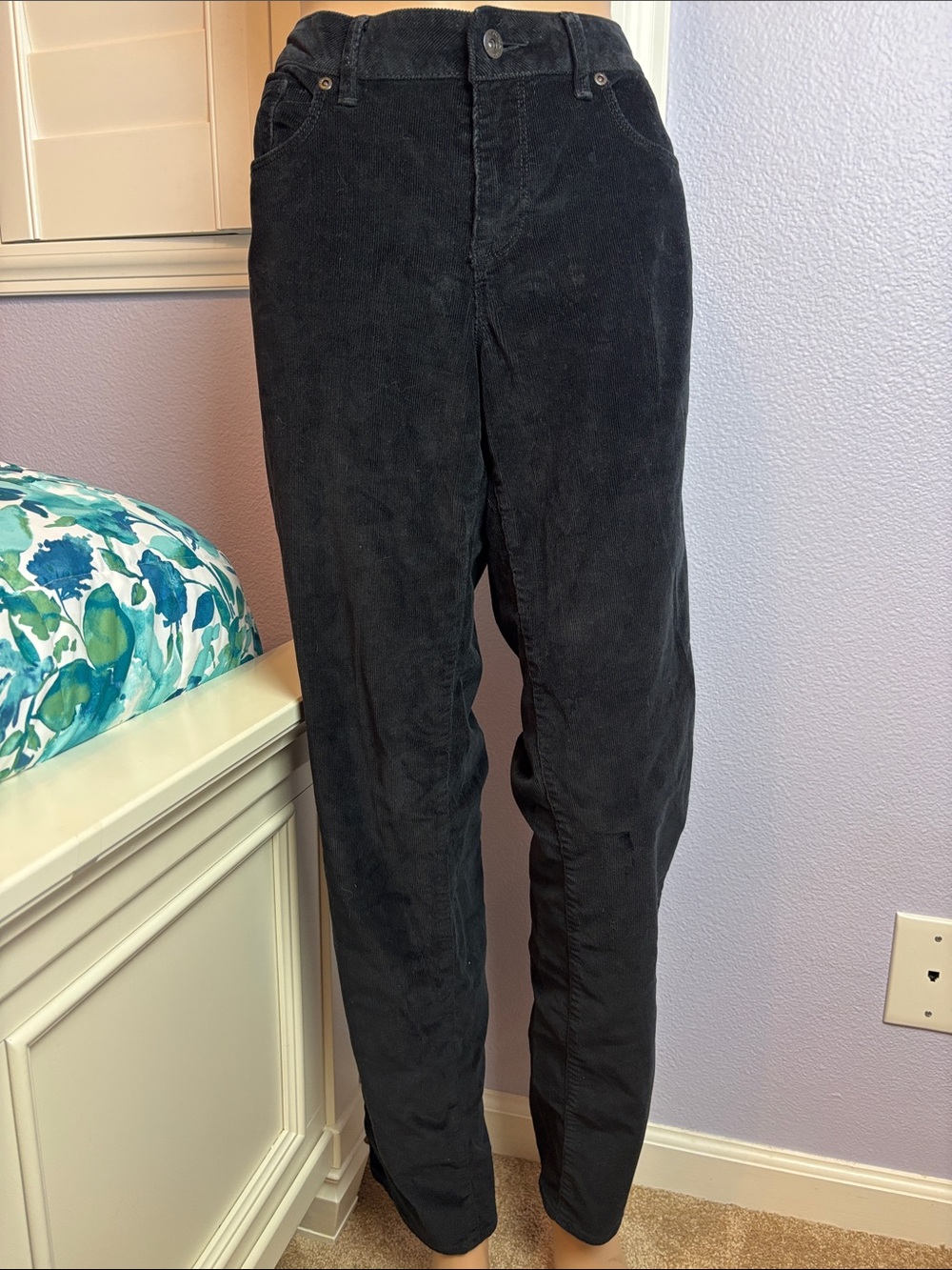 Sonoma Women's Black Straight-Leg Corduroy Pants